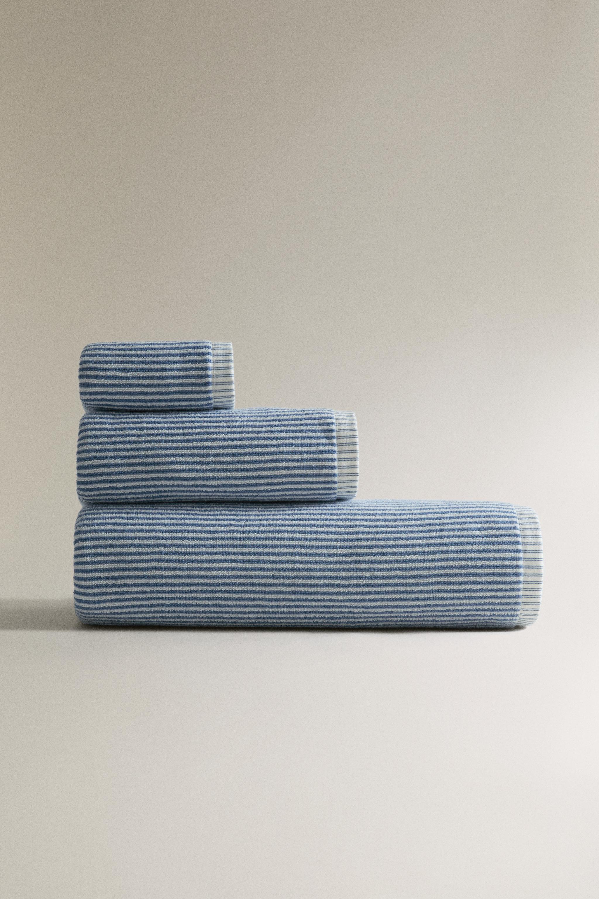 SERVIETTE DE BAIN COTON RAYÉE